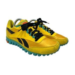 Reebok sneakers Aztec Flex Racer‎ 7.5 mens athletic shoes yellow retro classic